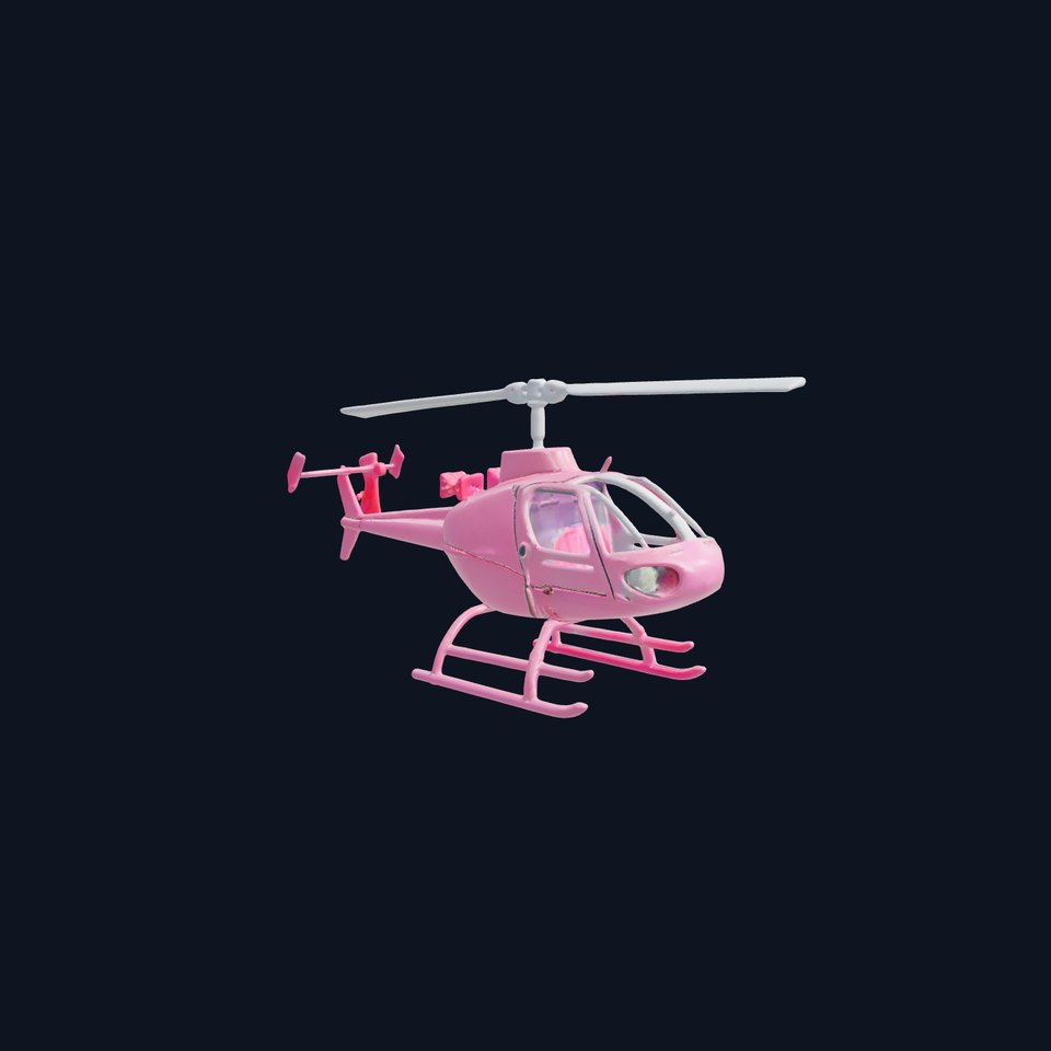 Pink Helicopter with Decorative Bows and Pearlescent Finish